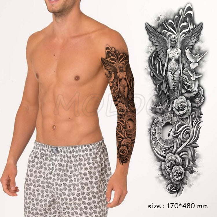 tatouage éphémère Poséidon et Médusa