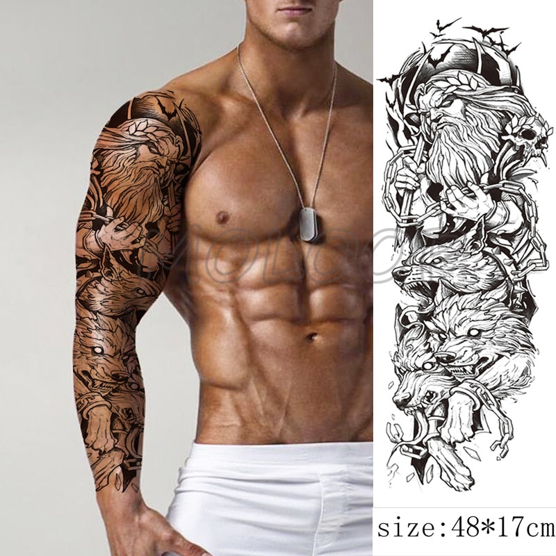 tatouage éphémère Poséidon et Médusa