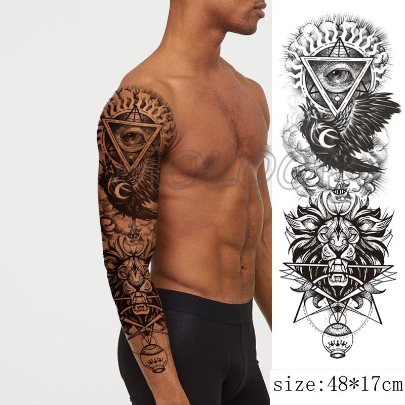 tatouage éphémère Poséidon et Médusa