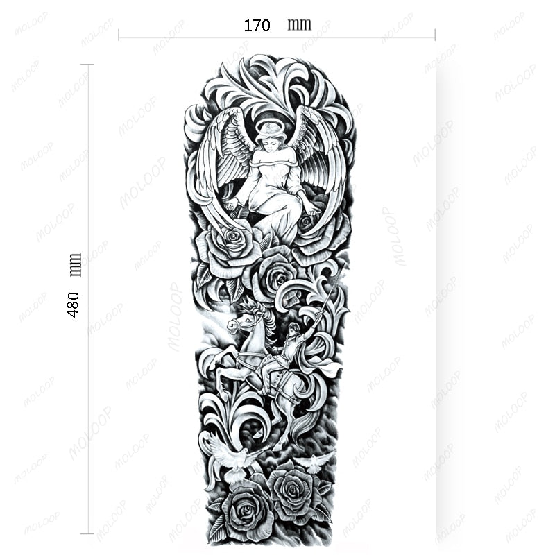 tatouage éphémère Poséidon et Médusa