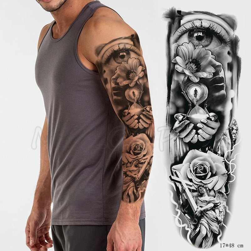 tatouage éphémère Poséidon et Médusa