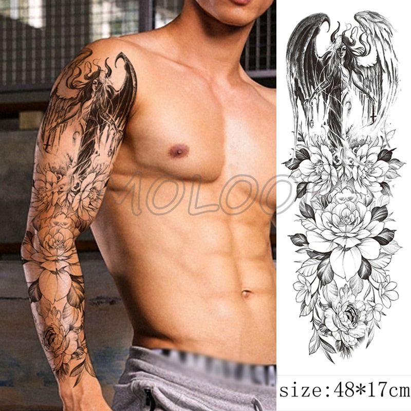 tatouage éphémère Poséidon et Médusa