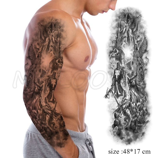 tatouage éphémère Poséidon et Médusa