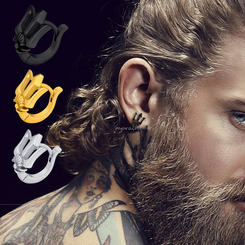 Boucle d'oreille Trident Poséidon