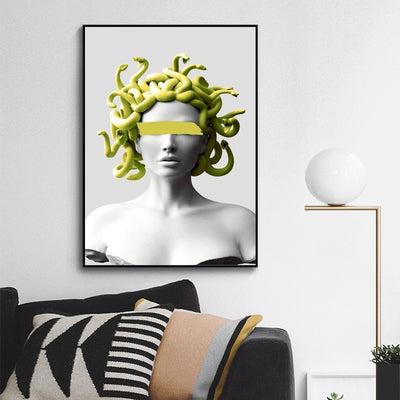 Medusa Painting<br> Colorful Sculpture