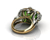 Medusa Ring<br> emerald and zircon