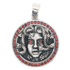 Medusa pendant<br> Silver and Garnet