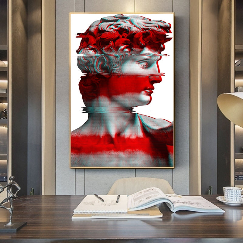 David painting<br> Red Wave
