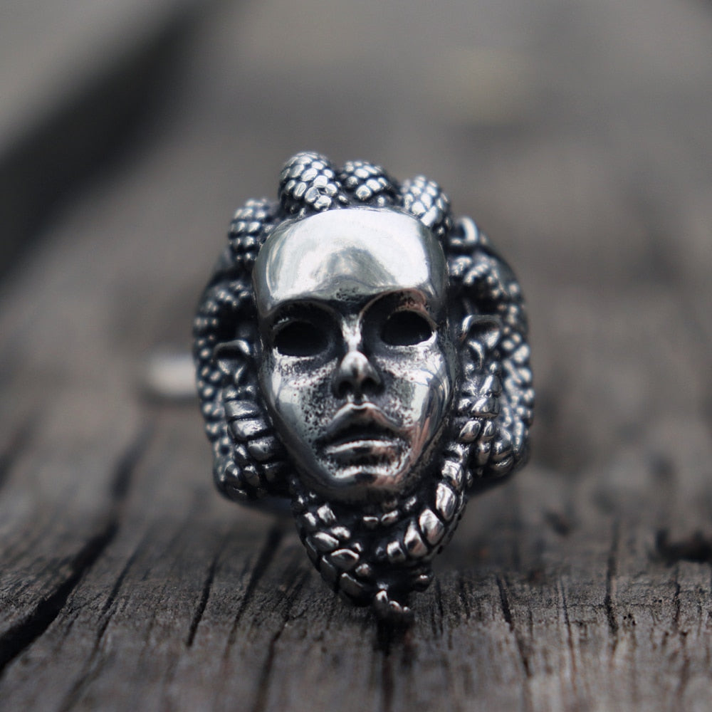 Bague Medusa <br> Masque Acier