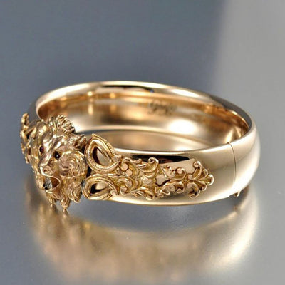 Bague en Or <br> tête de lion