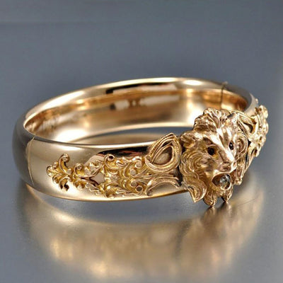 Bague en Or <br> tête de lion
