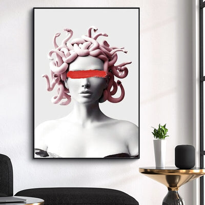 Medusa Painting<br> Colorful Sculpture