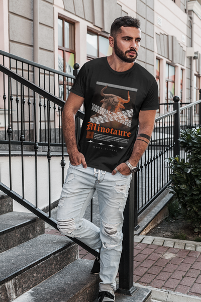 Minotaur T-shirt front print<br> Greek mythology